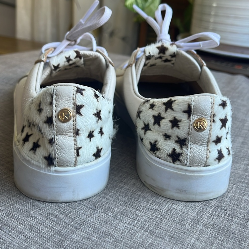 Kannas White Leather & Fur Shoes with Stars Size 7 - Picture 5 of 8